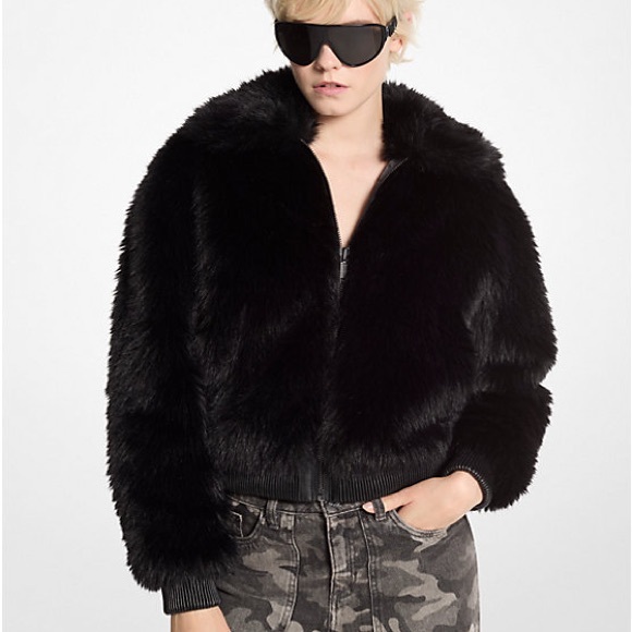 Michael Kors Black Teddy Jacket - Picture 2 of 5